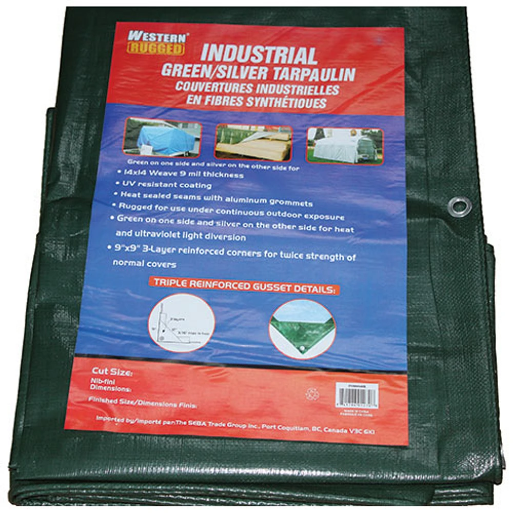 Bâche de 12 x 28 pi de Western Rugged - Vert