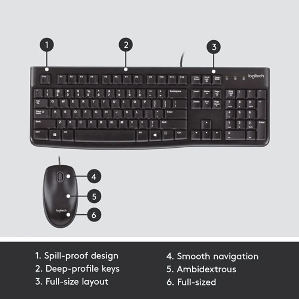 Ensemble avec clavier et souris MK120 de Logitech