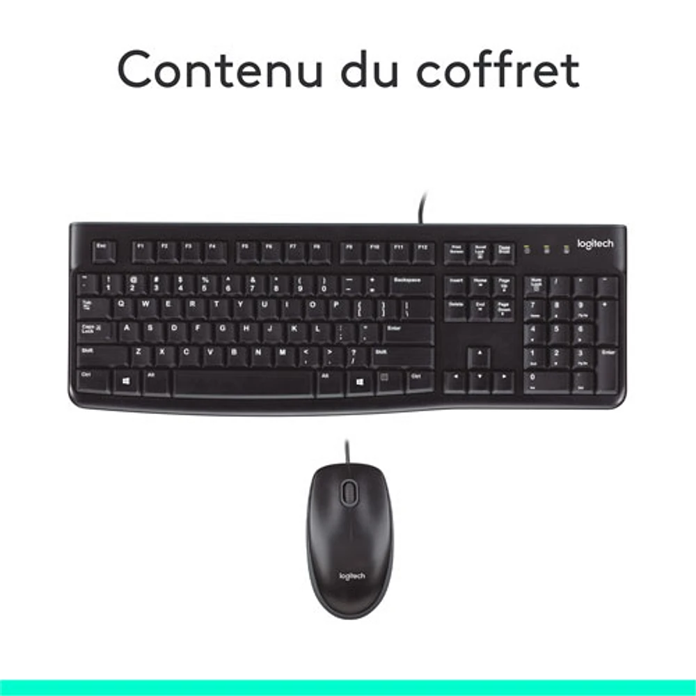 Ensemble avec clavier et souris MK120 de Logitech