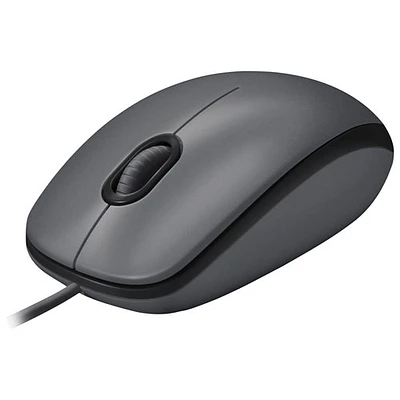 Souris optique ambidextre avec fil M100 de Logitech - Anthracite
