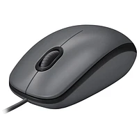 Logitech M100 Wired Optical Ambidextrous Mouse for PC - Charcoal