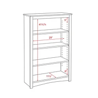 Bibliothèque de 48 po à 4 tablettes - Brun expresso