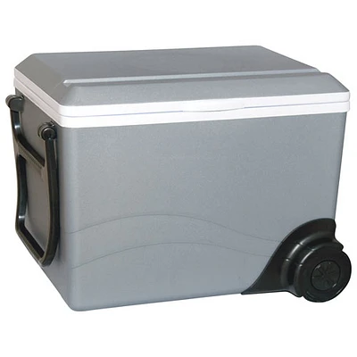 Glacière/Réchaud électrique à roulettes 12 V 34 L (36 pte) de Koolatron - Gris
