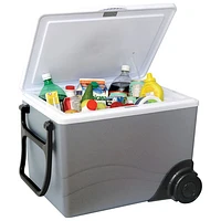 Glacière/Réchaud électrique à roulettes 12 V 34 L (36 pte) de Koolatron - Gris