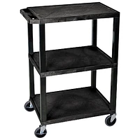 Chariot de 34 po Tuffy de Luxor (WT34S) - 3 tablettes - Noir