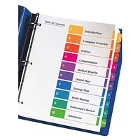 Intercalaires avec table des matières Ready Index d'Avery (AVE11135) - Paquet de 10 - Multicolore