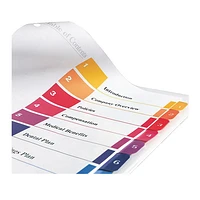 Intercalaires avec table des matières Ready Index d'Avery (AVE11135) - Paquet de 10 - Multicolore