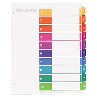 Intercalaires avec table des matières Ready Index d'Avery (AVE11135) - Paquet de 10 - Multicolore