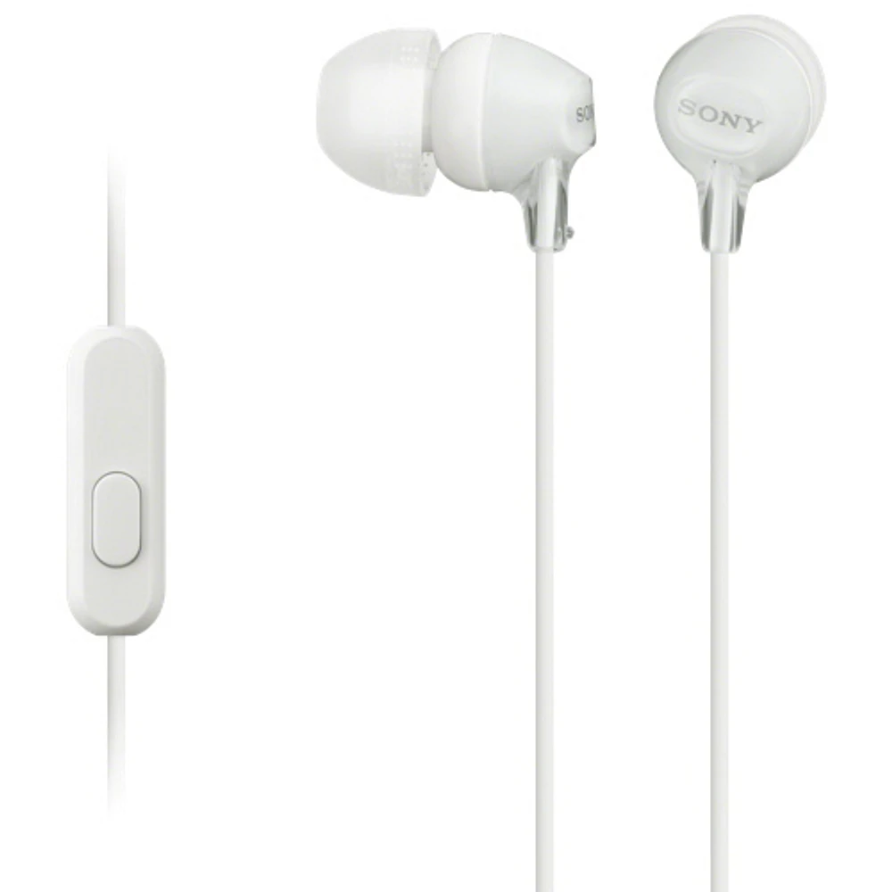 Écouteurs-boutons à isolation sonore de Sony (MDREX15APW) - Blanc