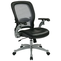 Space Seating Mesh AirGrid Leather Office Chair - Black