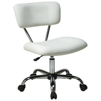 Chaise de bureau en vinyle Vista d'Avenue Six - Blanc