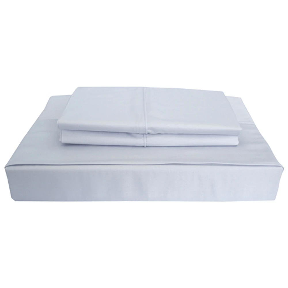 Ens. de literie en rayonne contexture de 310 collection Bamboo Solid de Maholi - Lit double - Bleu