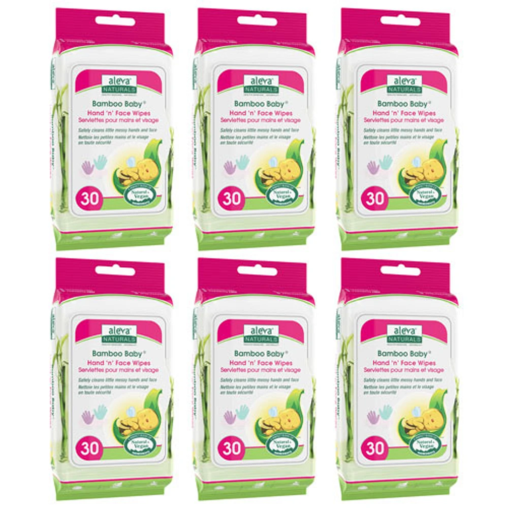 Aleva Naturals Bamboo Baby Hand 'n' Face Wipes - Economy Pack - 180 Wipes