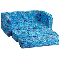 Sofa rabattable pour enfants de Comfy Kids - Spirales bleues