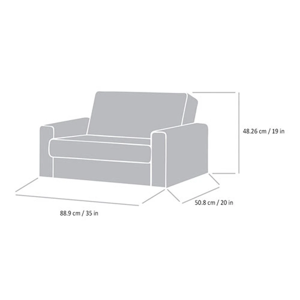 Sofa rabattable pour enfants de Comfy Kids - Spirales bleues