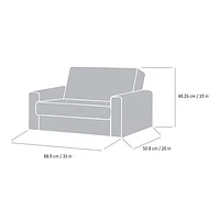 Sofa rabattable pour enfants de Comfy Kids - Spirales bleues