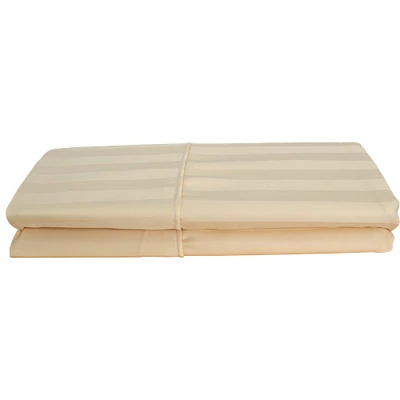Taies d'oreiller en rayonne contexture 310 collection Damask Stripe de Maholi - Grand lit - Beige