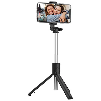 Perche à égoportrait avec trépied 2-en-1 Bluetooth de ReTrak - Noir