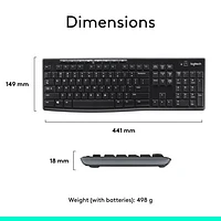 Logitech MK270 Wireless Keyboard & Mouse Combo - Black