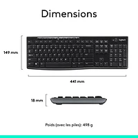 Logitech MK270 Wireless Keyboard & Mouse Combo - Black