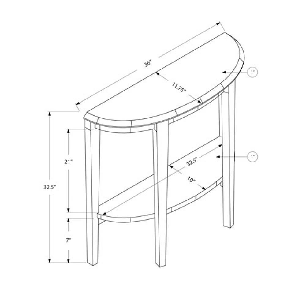 Table d'appoint en demi-lune contemporaine - Blanc