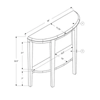 Table d'appoint en demi-lune contemporaine - Blanc