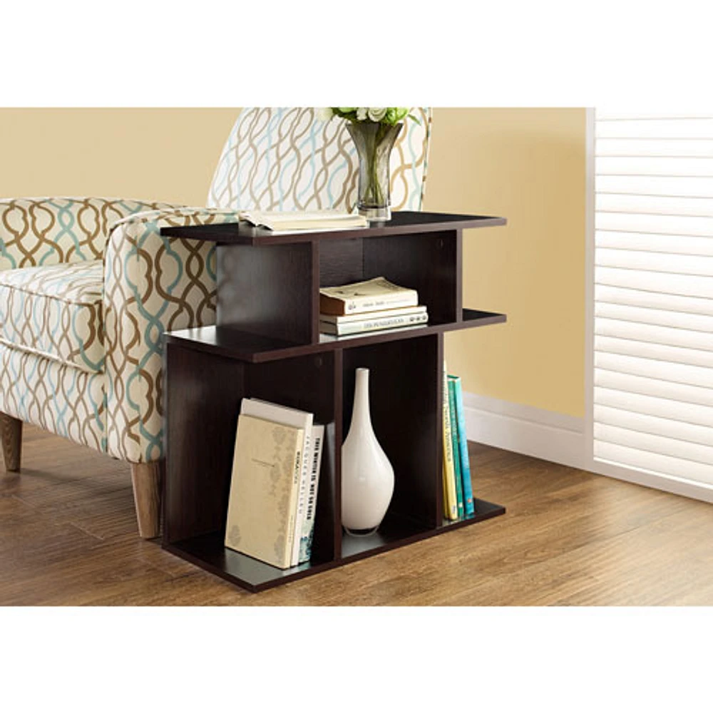 Contemporary Rectangular End Table - Cappuccino