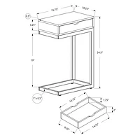Table d'appoint rectangulaire contemporaine avec tiroir de rangement - Blanc