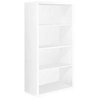 48" 4-Shelf Bookcase - White