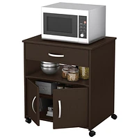 Fiesta Contemporary Mobile Microwave Cart - Chocolate
