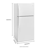 Whirlpool 30" 18.2 Cu. Ft. Top Freezer Refrigerator (WRT318FZDW) - White