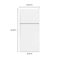 Whirlpool 30" 18.2 Cu. Ft. Top Freezer Refrigerator (WRT148FZDW) - White