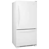 Réfr. congélateur en bas, éclairage DEL 21,9 pi³ 33 po de Whirlpool (WRB322DMBW) - Blanc sur blanc
