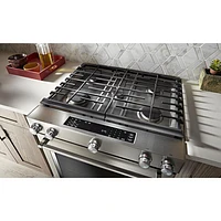 KitchenAid 30" 7.1 Cu. Ft. True Convection 5-Burner Slide-In Dual Fuel Range (YKSDB900ESS) - Stainless