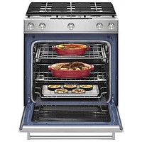 KitchenAid 30" 6.5 Cu. Ft. True Convection 5-Burner Slide-In Gas Range (KSGB900ESS) - Stainless Steel