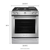 KitchenAid 30" 6.5 Cu. Ft. True Convection 5-Burner Slide-In Gas Range (KSGB900ESS) - Stainless Steel