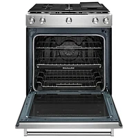 KitchenAid 30" 5.8 Cu. Ft. True Convection 5-Burner Slide-In Gas Range (KSGG700ESS) - Stainless Steel