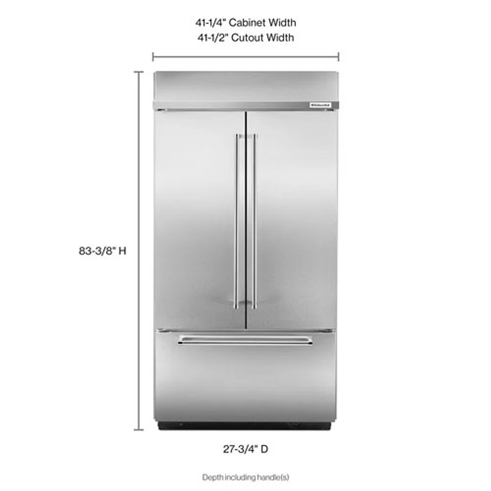 Réfrigérateur à 2 portes de 42,25 po et 24,2 pi3 de KitchenAid (KBFN502ESS) - Acier inoxydable