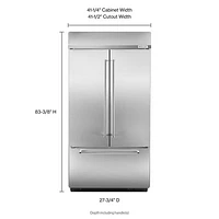 Réfrigérateur à 2 portes de 42,25 po et 24,2 pi3 de KitchenAid (KBFN502ESS) - Acier inoxydable