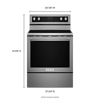 KitchenAid 30" 6.4 Cu. Ft. True Convection 5-Element Electric Range (YKFEG500ESS) - Stainless Steel