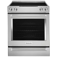 KitchenAid 30" 7.1 Cu. Ft. True Convection 5-Element Slide-In Electric Range (YKSEB900ESS) - Stainless