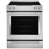 KitchenAid 30" 7.1 Cu. Ft. True Convection 5-Element Slide-In Electric Range (YKSEB900ESS) - Stainless