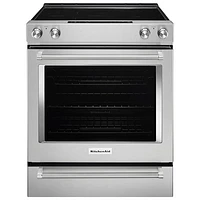 KitchenAid 30" 6.4 Cu. Ft. True Convection 5-Element Slide-In Electric Range (YKSEG700ESS) - Stainless
