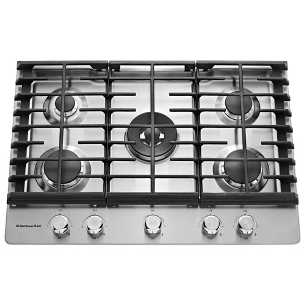 KitchenAid 30" 5-Burner Gas Cooktop (KCGS550ESS) - Stainless Steel