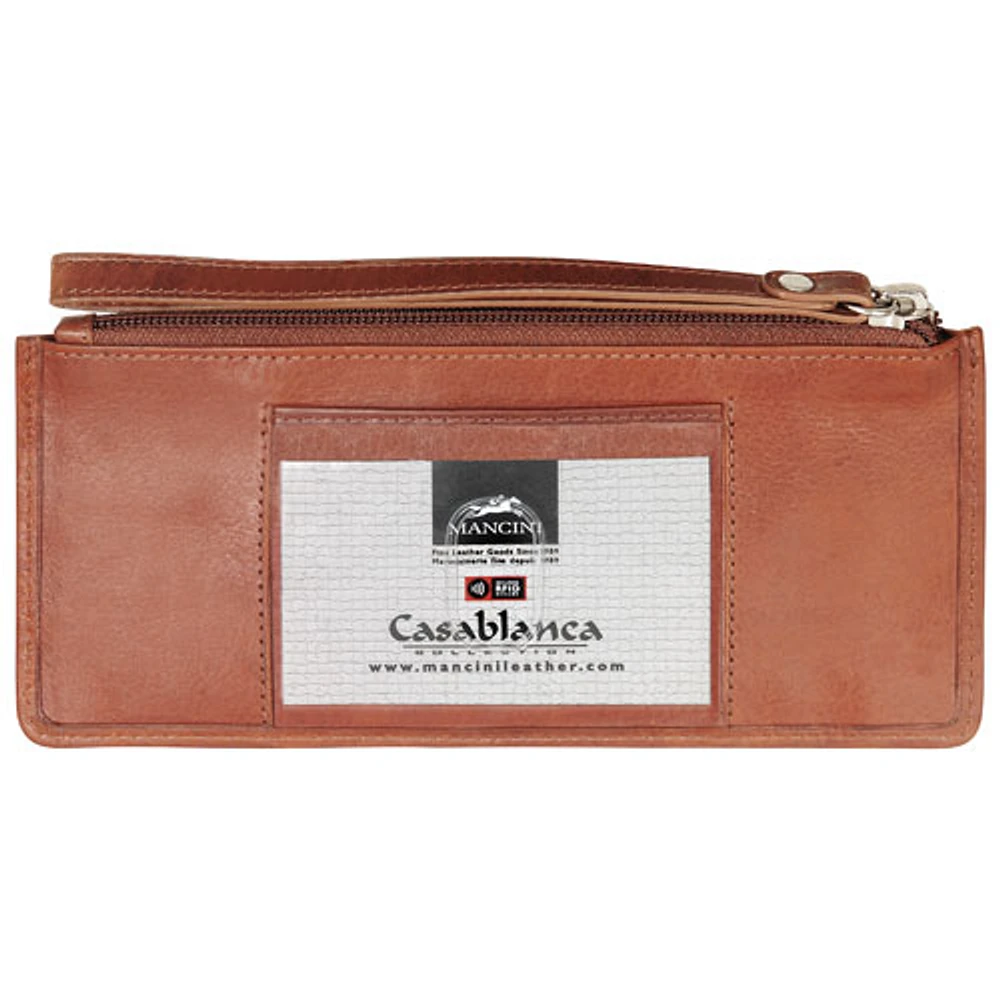 Pochette portefeuille en cuir Casablanca de Mancini - Cognac
