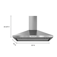 KitchenAid 36" Wall Mount Canopy Range Hood - Stainless Steel
