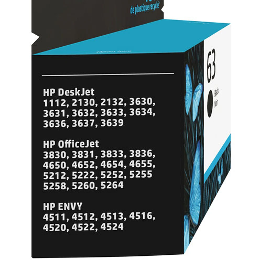 Cartouche d'encre noire 63 de HP (F6U62AN#140)
