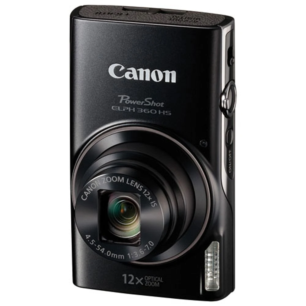 Appareil photo PowerShot ELPH 360 HS 20 Mpx avec Wi-Fi et zoom optique 12x de Canon - Noir