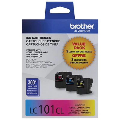 Paquet de 3 cartouches d'encre CMJ Innobella de Brother (LC1013PKS)