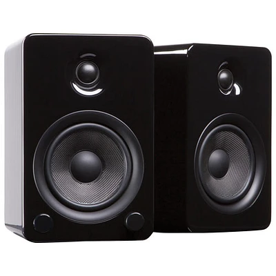 Haut-parleur d'étagère Bluetooth 80 W YU5 de Kanto - Noir brillant - Paire